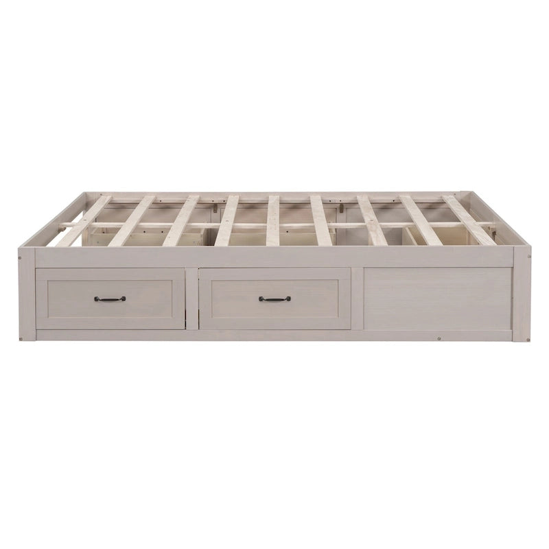 Queen Size Platform Bed with 6 Storage Drawers