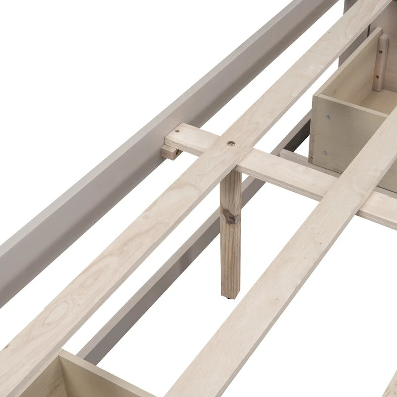 Queen Size Platform Bed with 6 Storage Drawers
