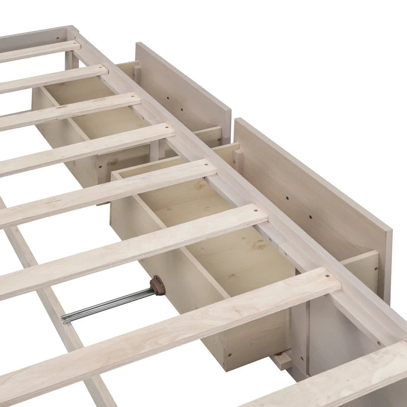 Queen Size Platform Bed with 6 Storage Drawers