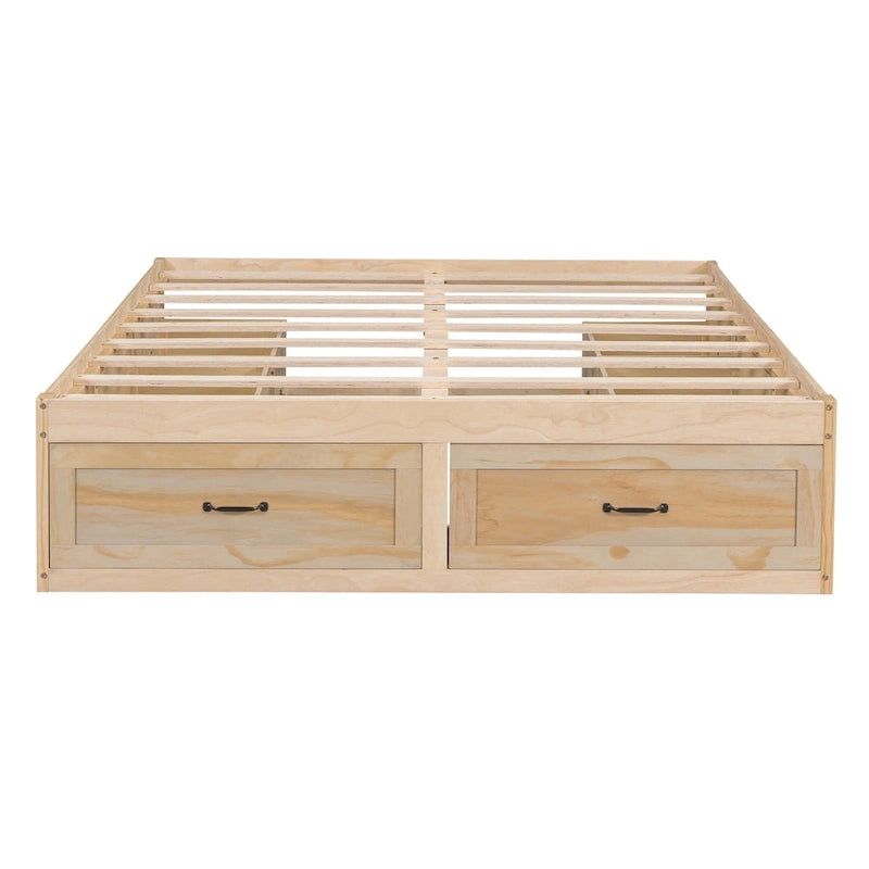 Queen Size Platform Bed with 6 Storage Drawers