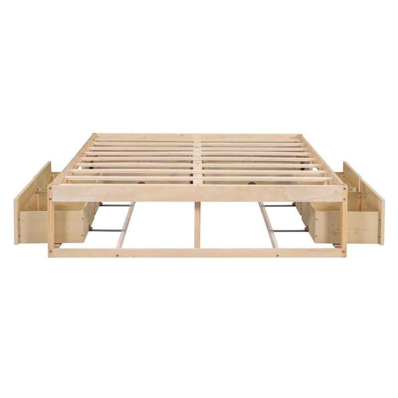 Queen Size Platform Bed with 6 Storage Drawers