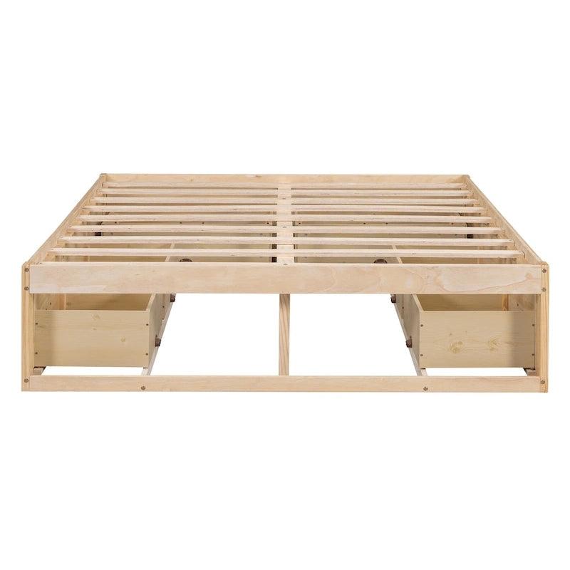 Queen Size Platform Bed with 6 Storage Drawers