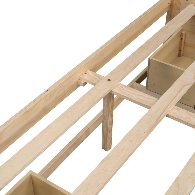Queen Size Platform Bed with 6 Storage Drawers
