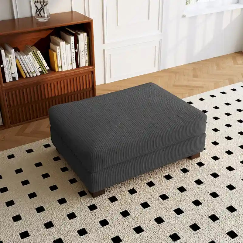 Sofa Corduroy Ottoman with Soild Wood