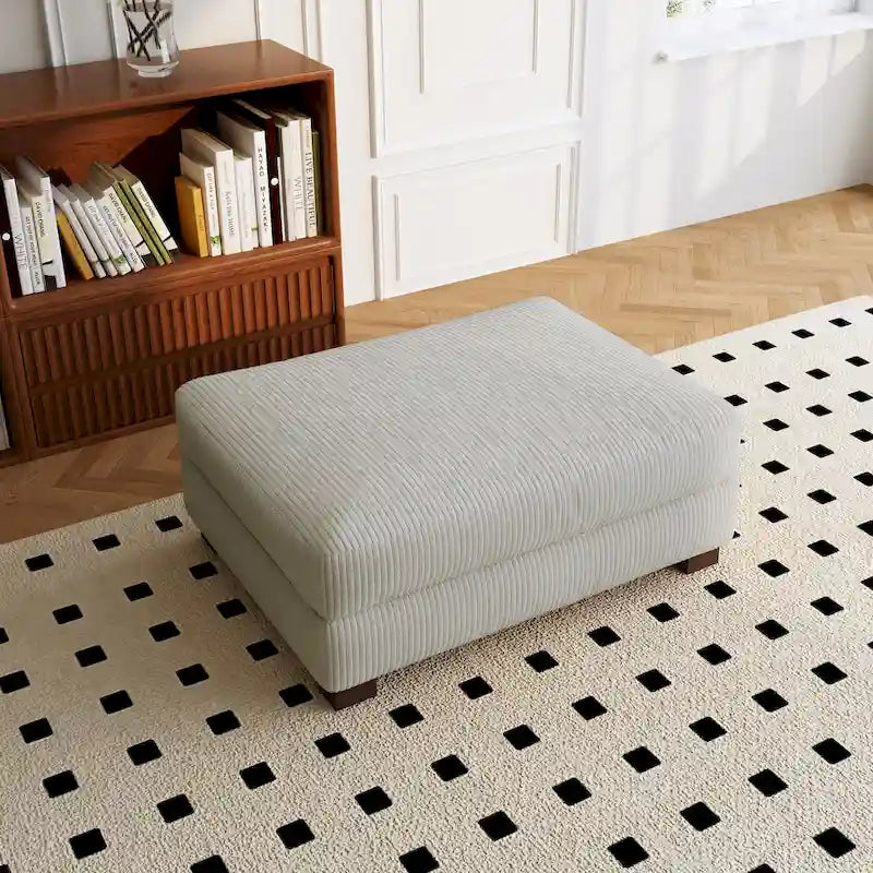 Sofa Corduroy Ottoman with Soild Wood