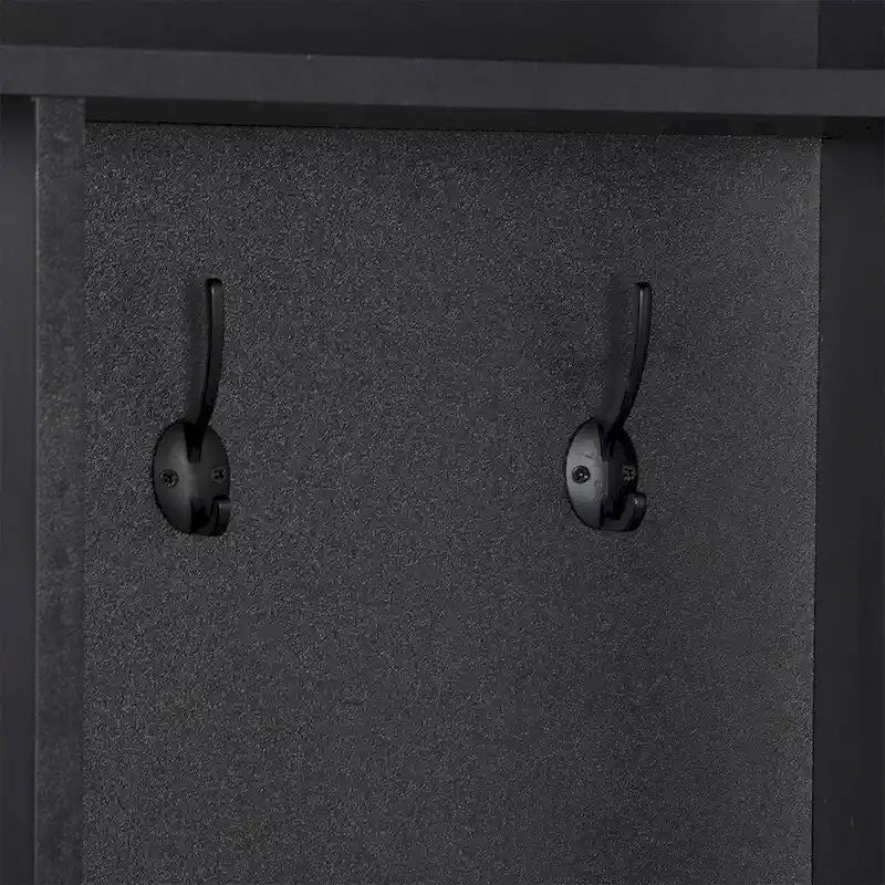 Brown Entryway Hall Tree with Storage Bench and Coat Hooks