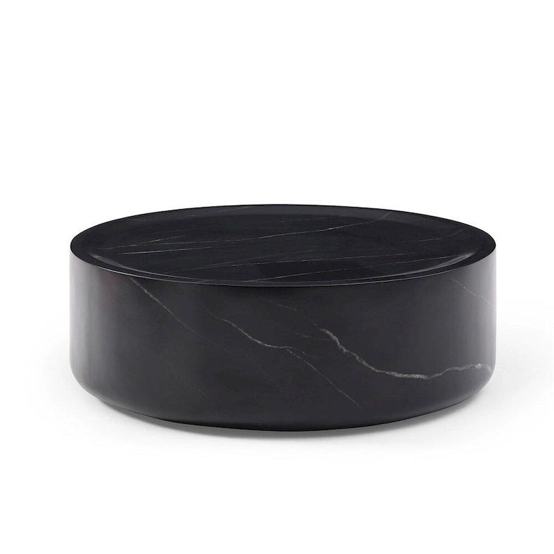 31.49 Sturdy Fiberglass Round Coffee Table with Large Storage